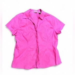 Riders by Lee Bright Pink Button Down Shirt Size Large
